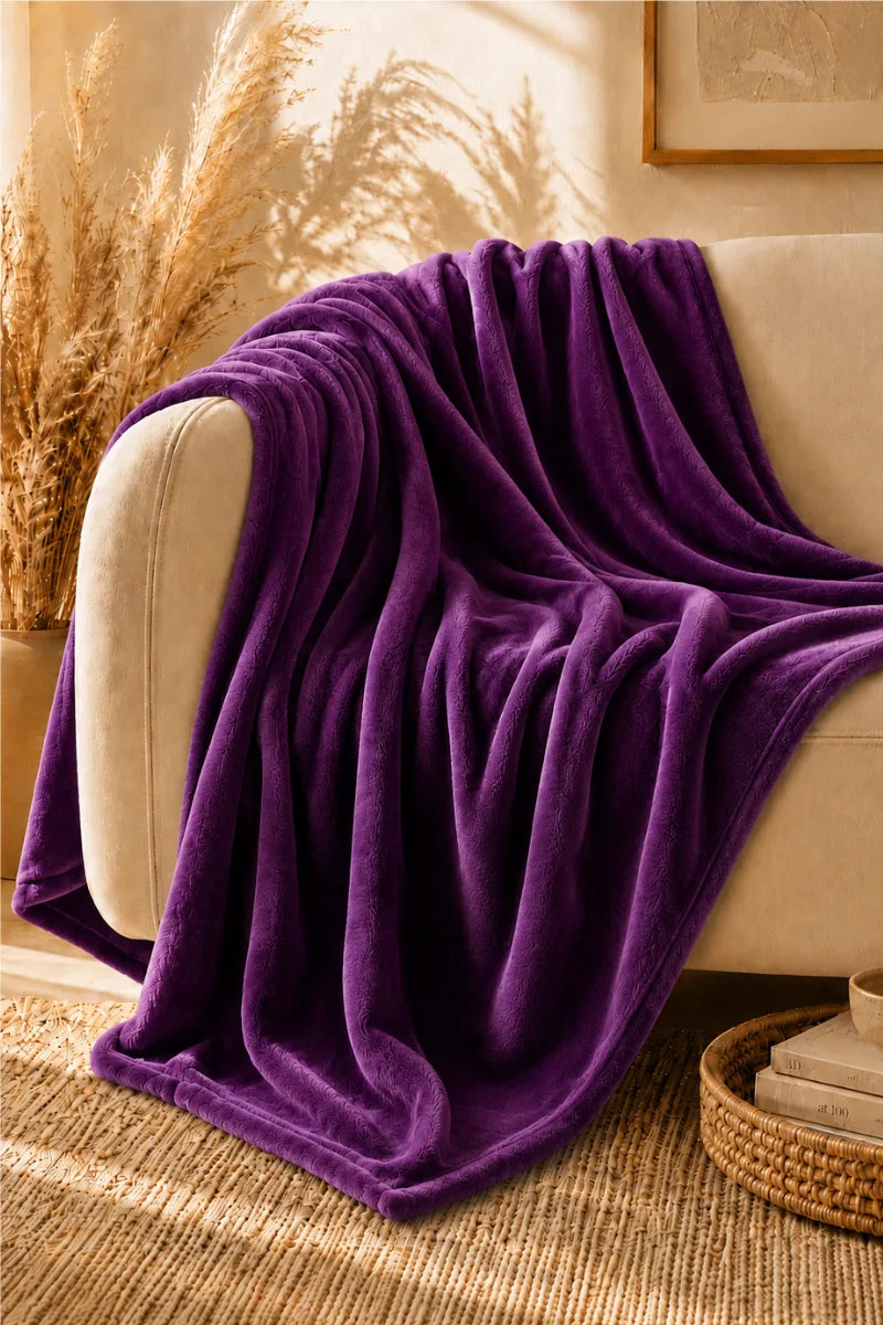 Purple Fleece Throw Blanket