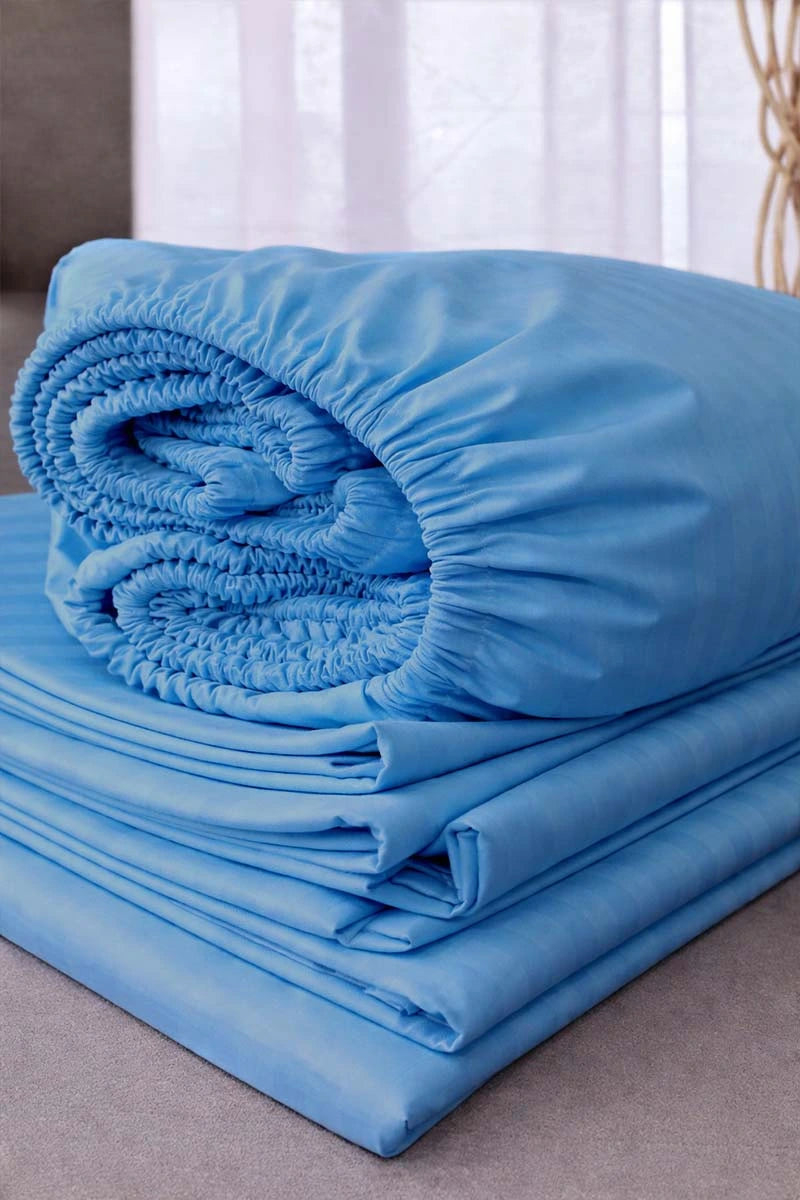 Aqua Blue Quilt Cover Set (6PCS - King Size)