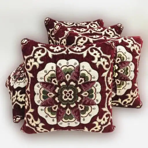 5 PCS Velvet Jacquard Cushion Covers Set