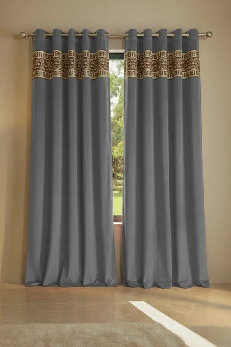 Charcoal Grey Velvet Curtains Set of 2 for Home Décor