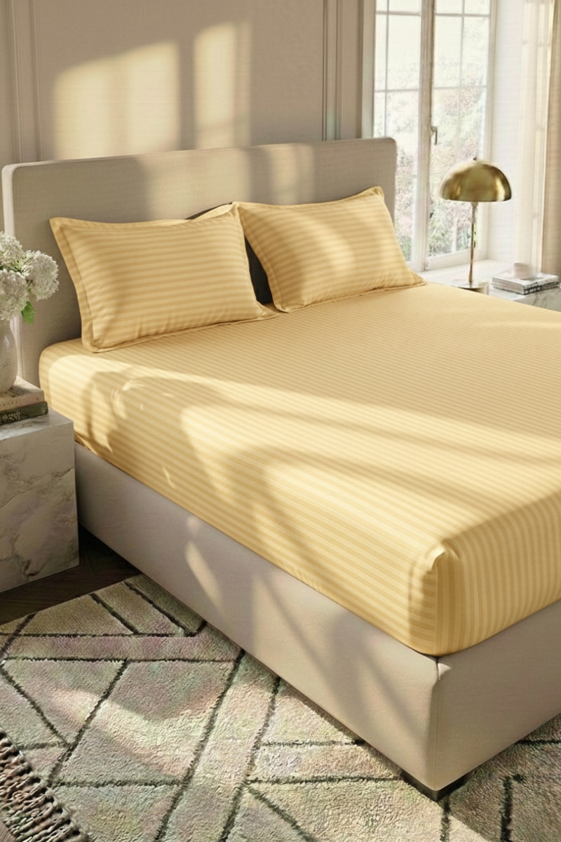 Luxury Stripe Fitted Bedsheet - King Size