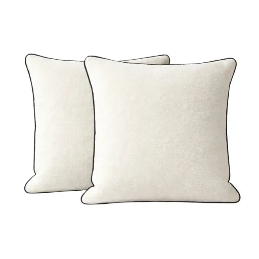 Modern Terry Cushion – Soft Texture & Hidden Zip (Pack of 2)