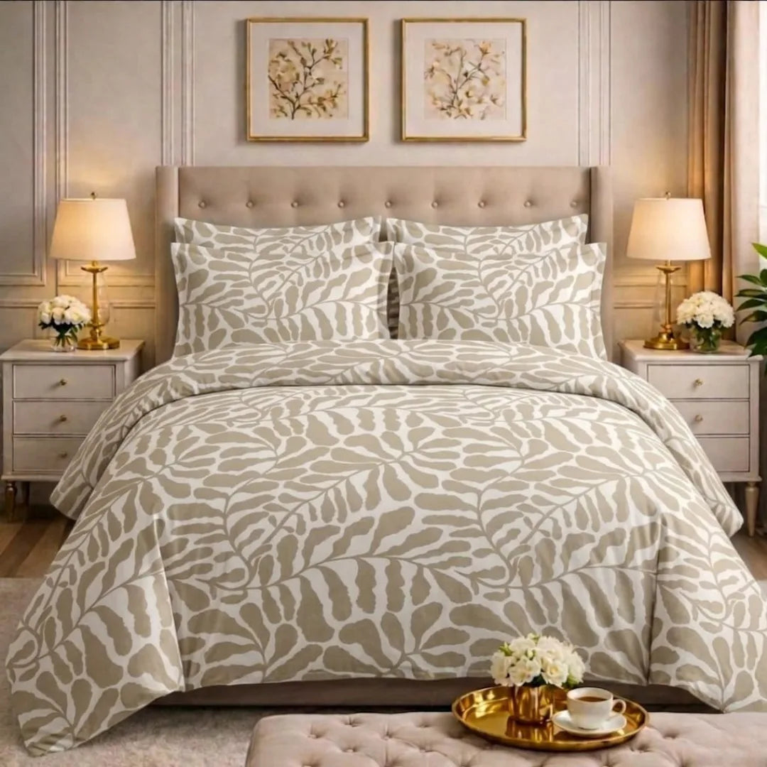 Luxury Export Cotton Double Bed Comforter Set – 87x95 Bedsheet & Pillow Covers