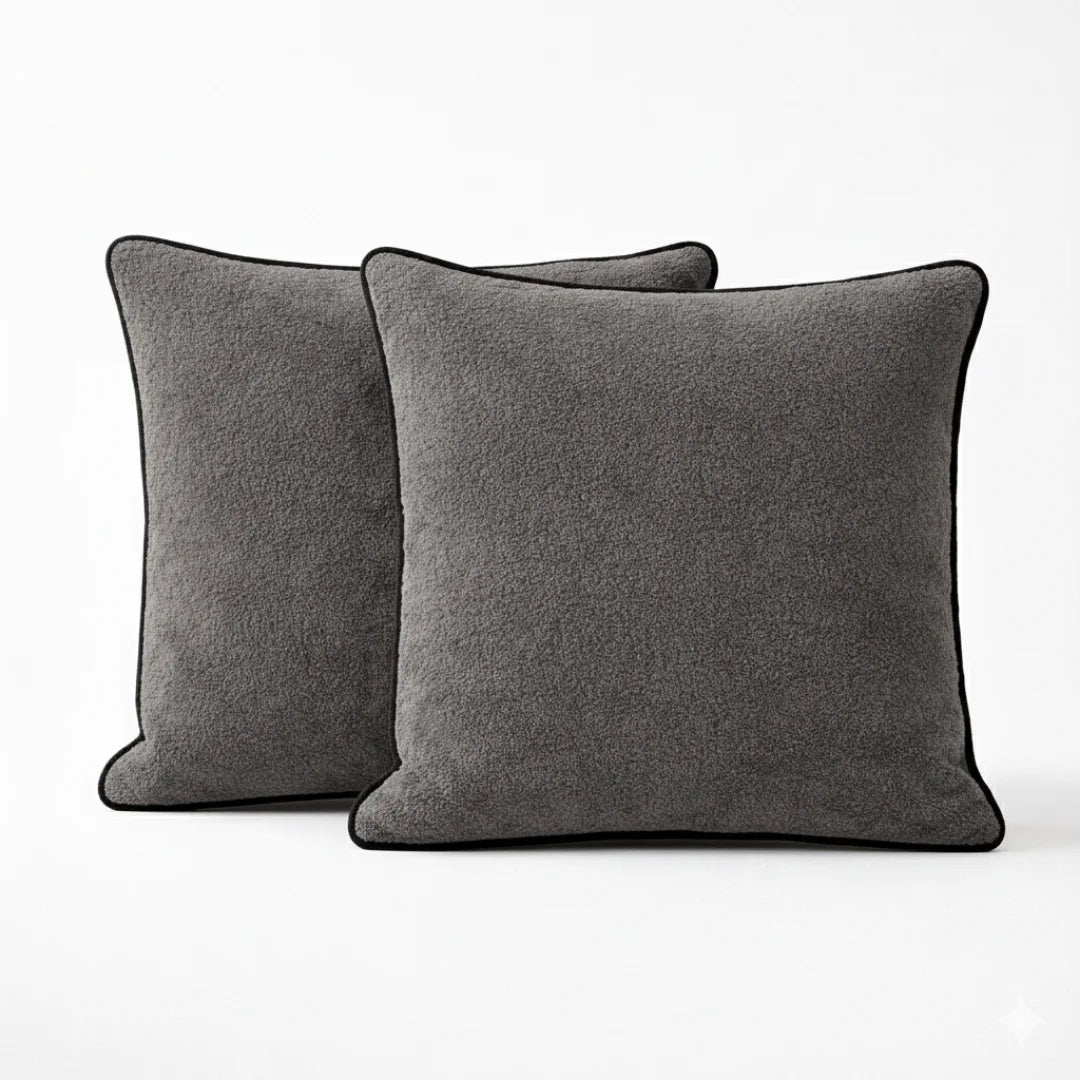 Modern Terry Cushion – Soft Texture & Hidden Zip (Pack of 2)