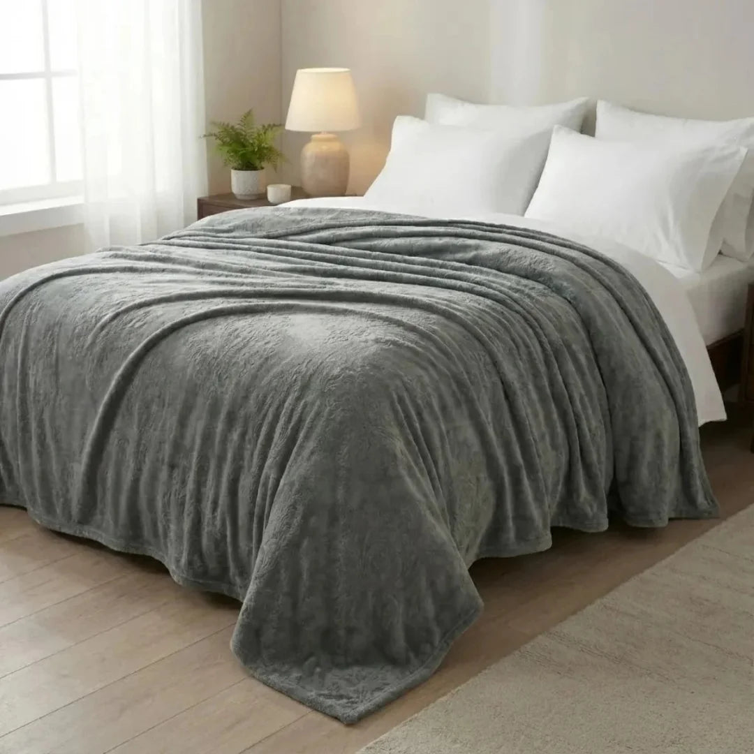 Grey Embossed Blanket