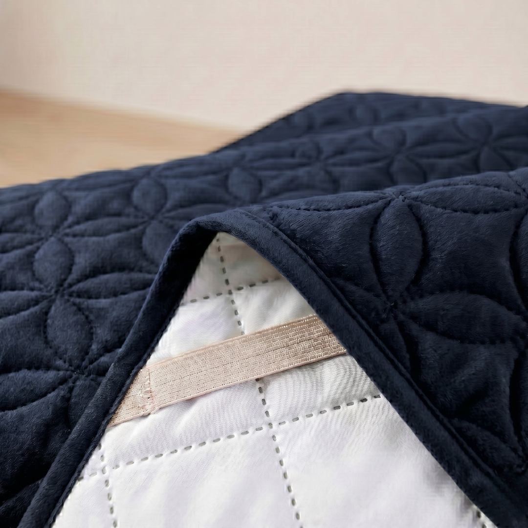 Premium Ultrasonic Quilted Sofa Cover (Navy Blue Color)