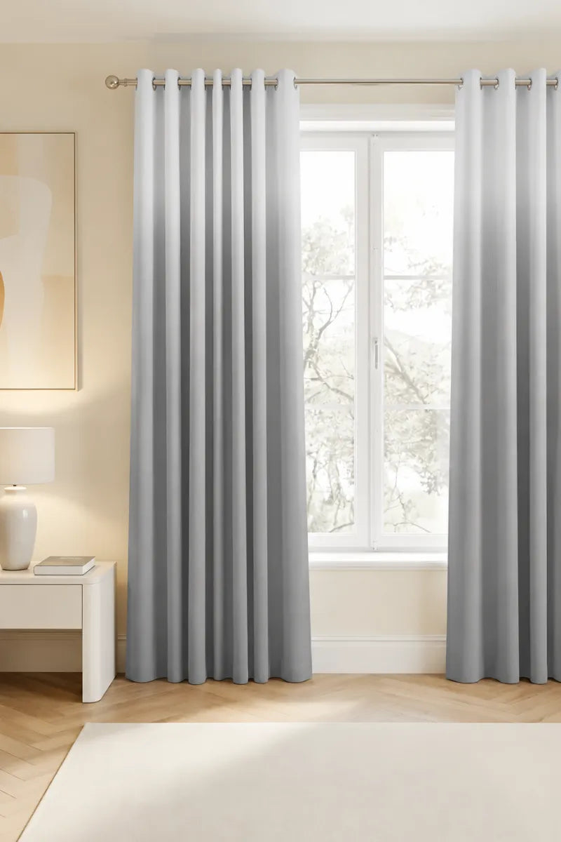 Silver Grey (#979694) Dip-Dye Ombre Velvet Curtains – Set of 2 Panels