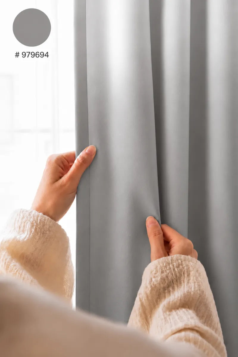 Silver Grey (#979694) Dip-Dye Ombre Velvet Curtains – Set of 2 Panels