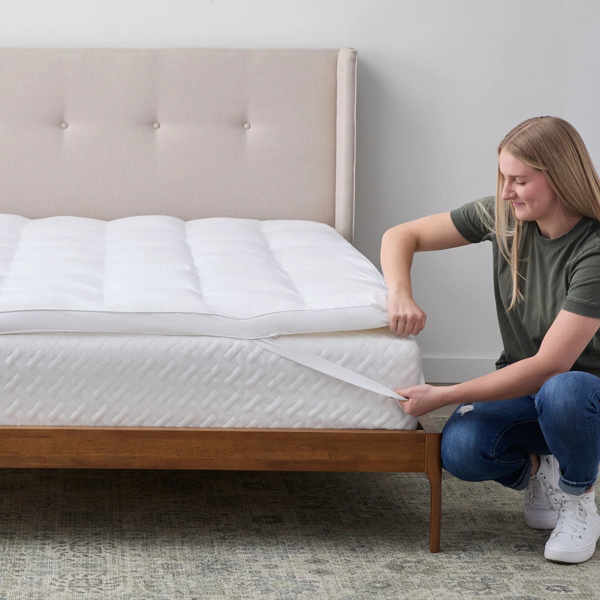 Square Quilted Mattress Topper (King 72 x 78 inches)