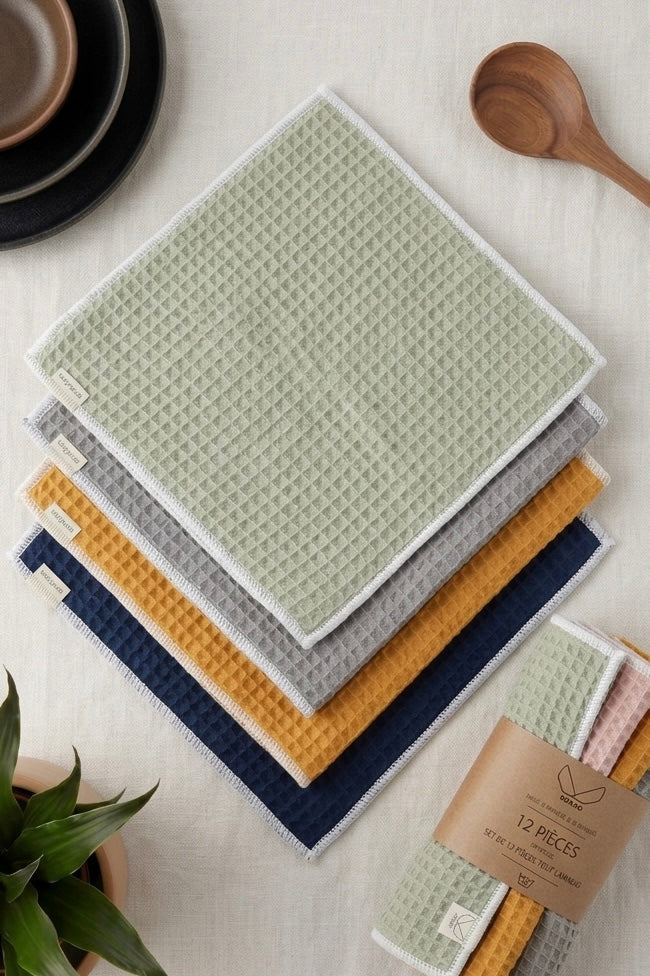 Waffle Weave Kitchen Duster 12x12 inches | 100% Pure Cotton | Romal