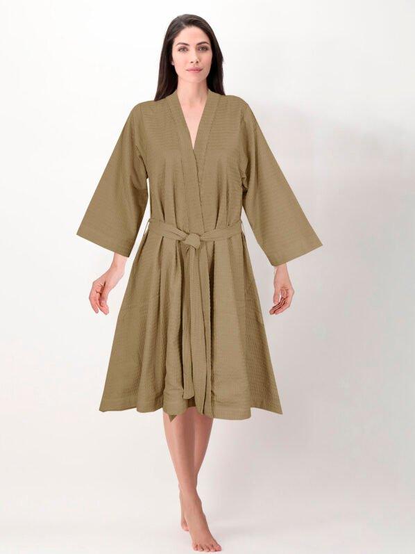 Brown Cotton Bathrobe Set | Unisex | Cozy & Earthy