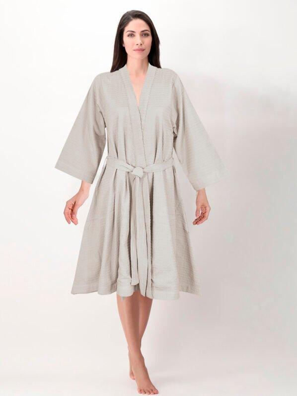 Cream Cotton Bathrobe Set | Unisex | Elegant & Cozy