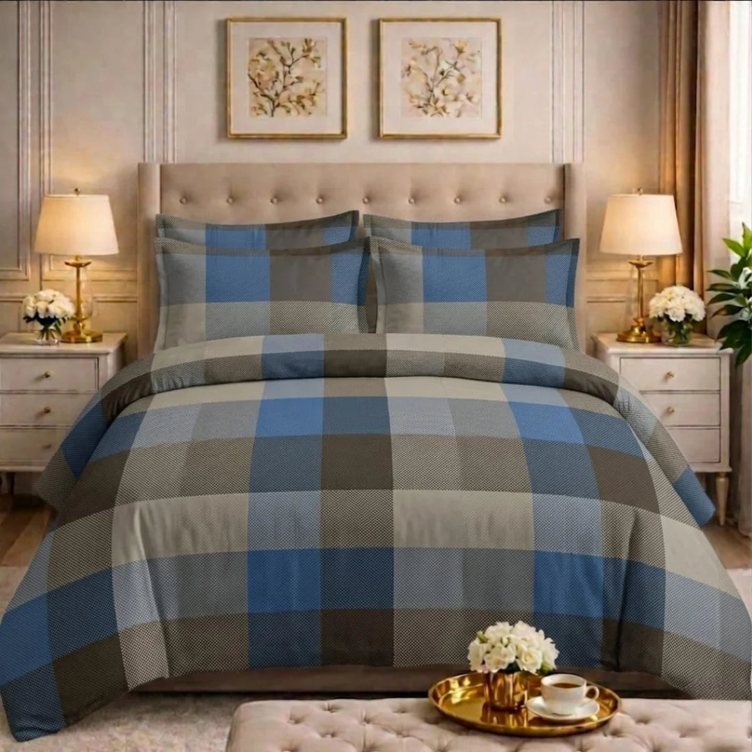 Luxury Export Cotton Double Bed Comforter Set – 87x95 Bedsheet & Pillow Covers