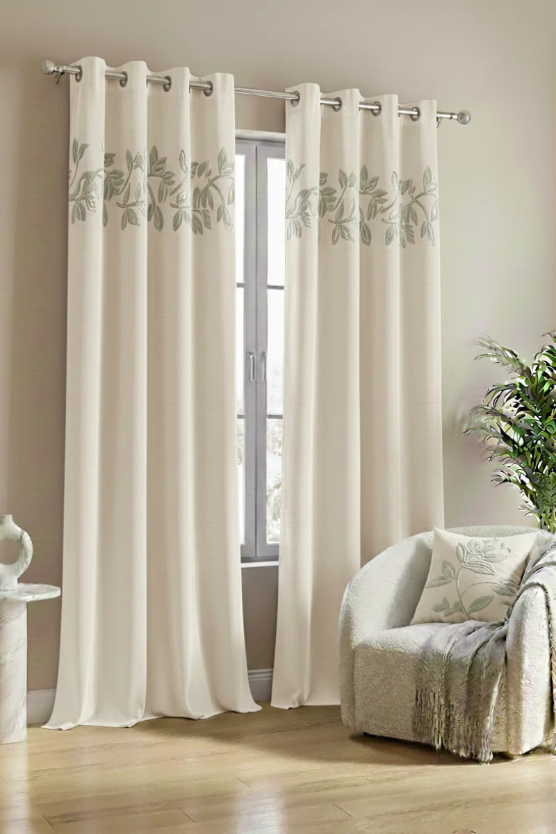 Ivory Luxury Velvet Curtains Set of 2 | Soft & Elegant