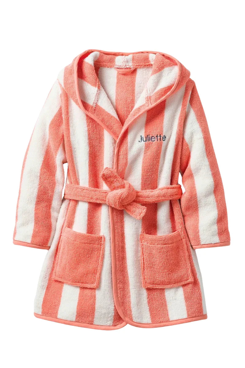 Striped Bathrobe for Children, Transat - striped orange
