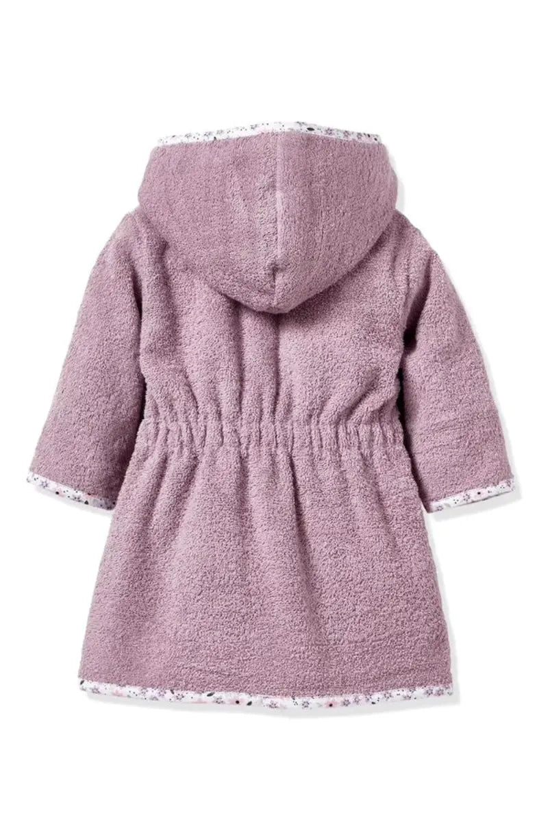 Flowers Hooded Kids Bathrobe – Lilac (Ages 9 Months to 3 Years)