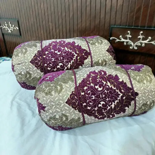 Velvet Jacquard Round Pillow Covers — Pack of 2