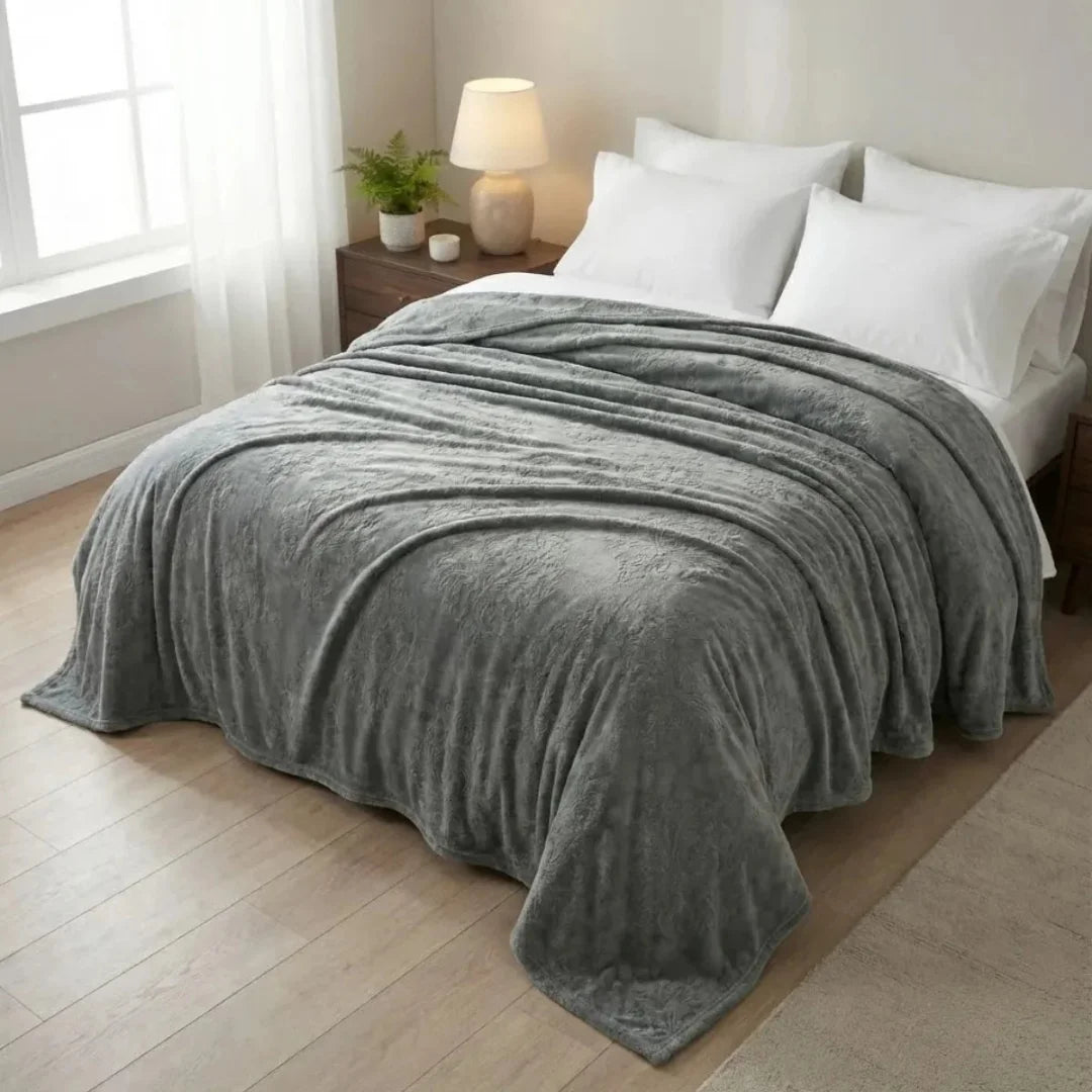 Grey Embossed Blanket