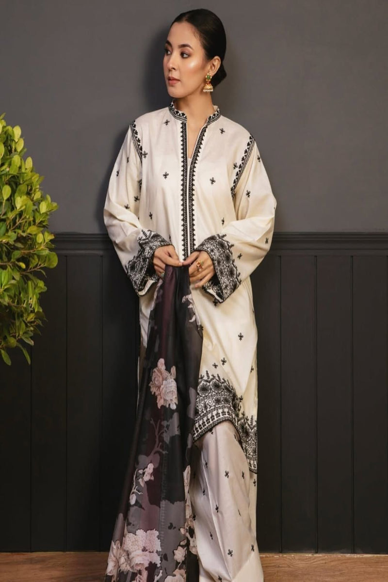 Cocy by Zara Shahjahan Summer  - Off-White Premium Air-Jet Lawn 3PC Embroidered Suits