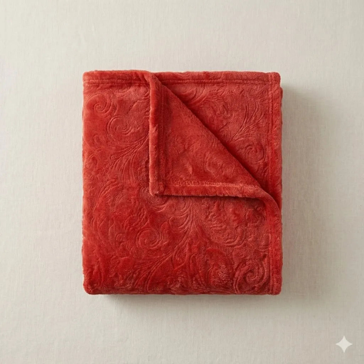 Premium Red Dyed Embossed AC Fleece Blanket