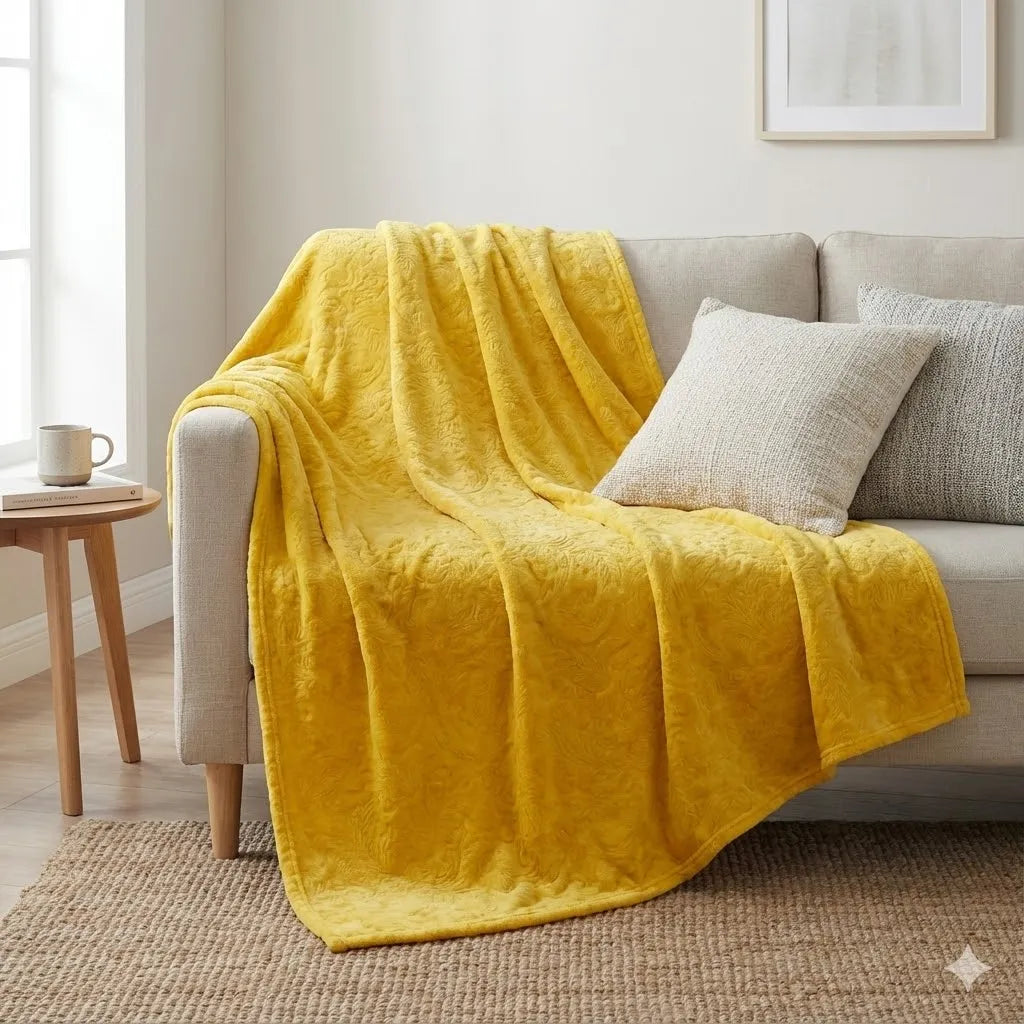 Premium Dyed Embossed AC Fleece Blanket