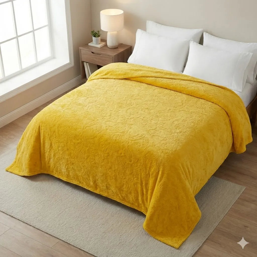 Premium Dyed Embossed AC Fleece Blanket
