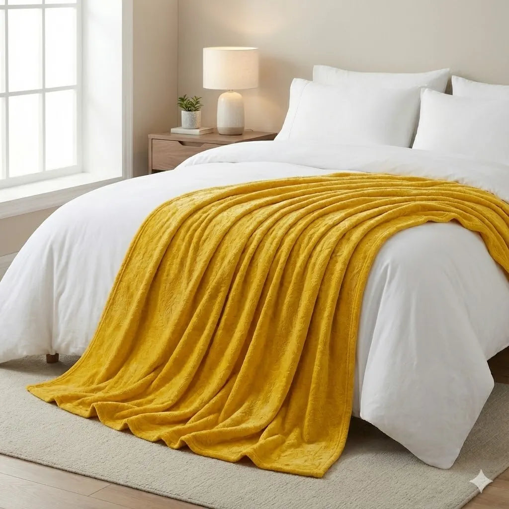 Premium Dyed Embossed AC Fleece Blanket