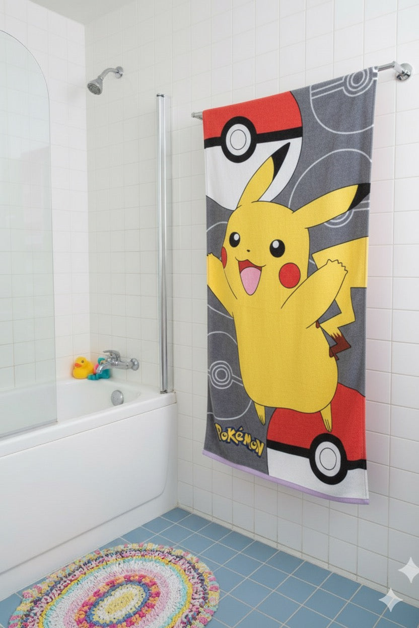 Adorable Cartoon Print Bath Towel – Fun & Colorful for Kids