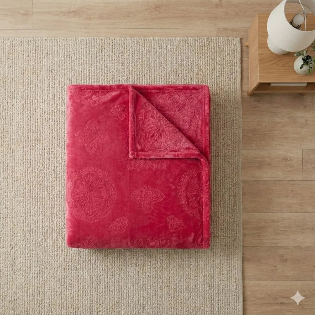 Premium Pink Dyed Embossed AC Fleece Blanket