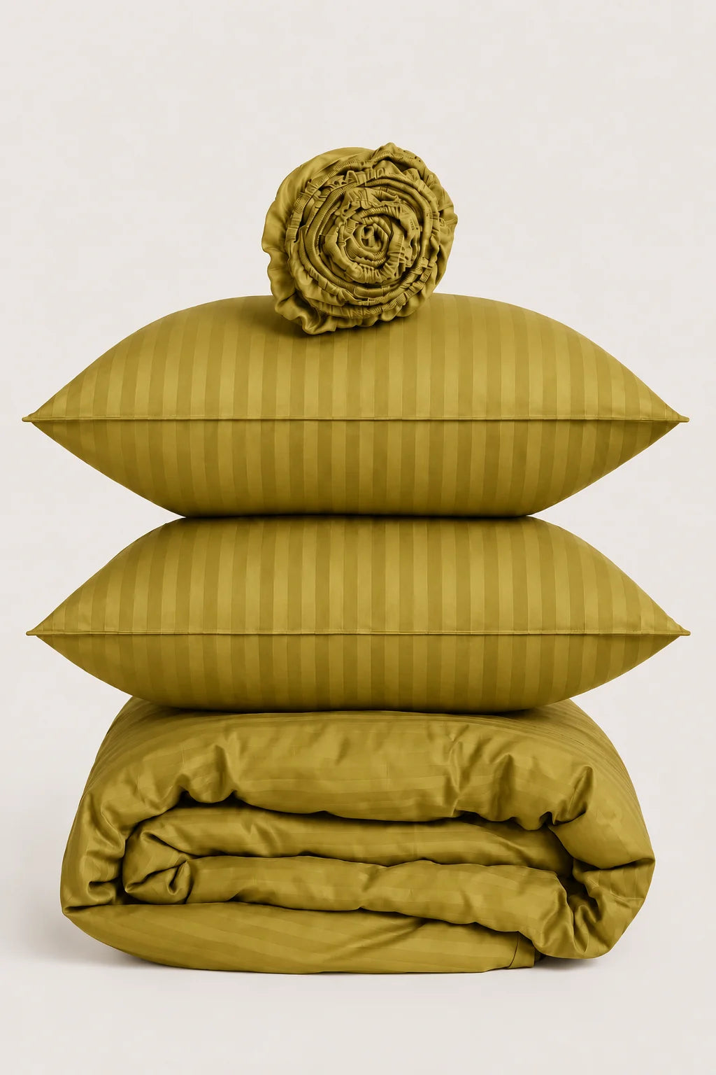 Olive Green Quilt Cover Set (6PCS - King Size)