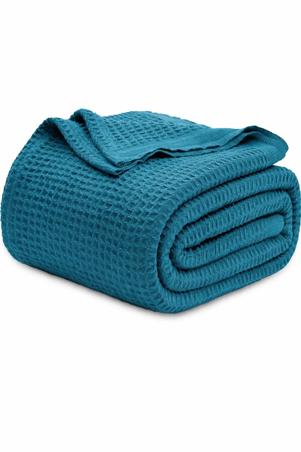 Teal Waffle Blanket – Soft, Breathable, Organic Comfort