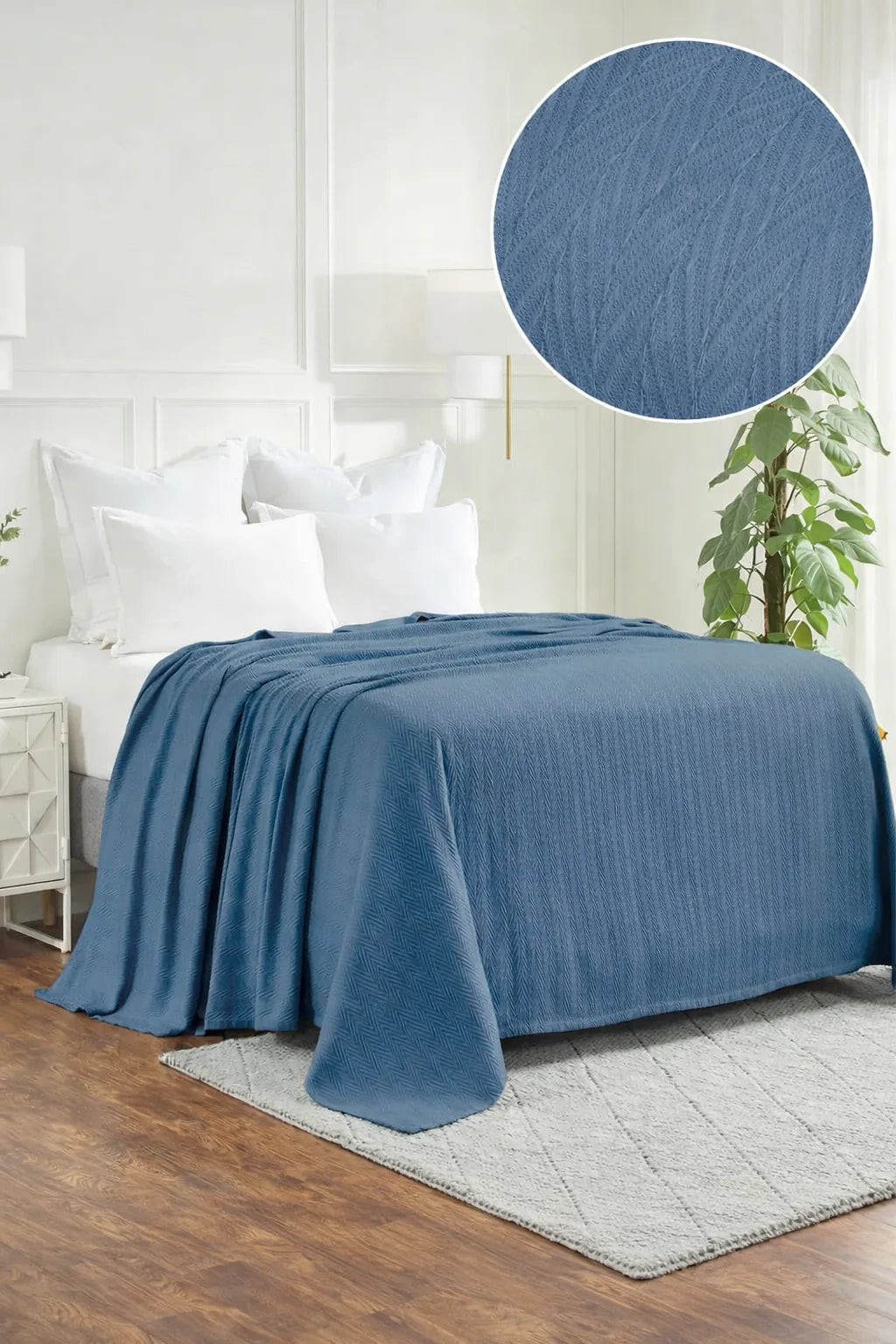 Zig-Zag Chevron Cotton Thermal Blanket – All-Season Cozy Throw