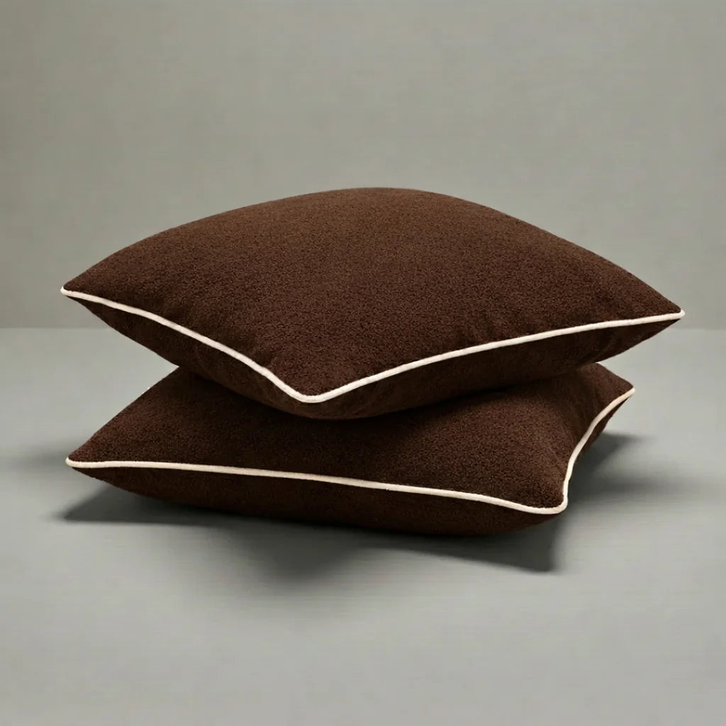Modern Terry Cushion – Soft Texture & Hidden Zip (Pack of 2)
