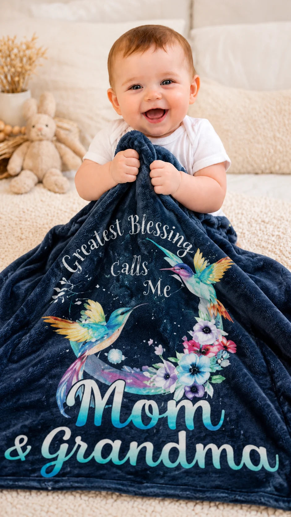 Kids Colorful Printed Blanket – Soft Fleece Fabric – Size (37" x 29")