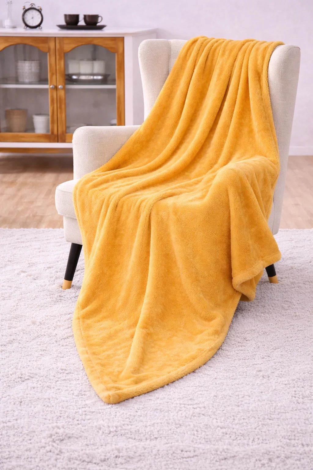 Yellow Fleece Throw Blanket
