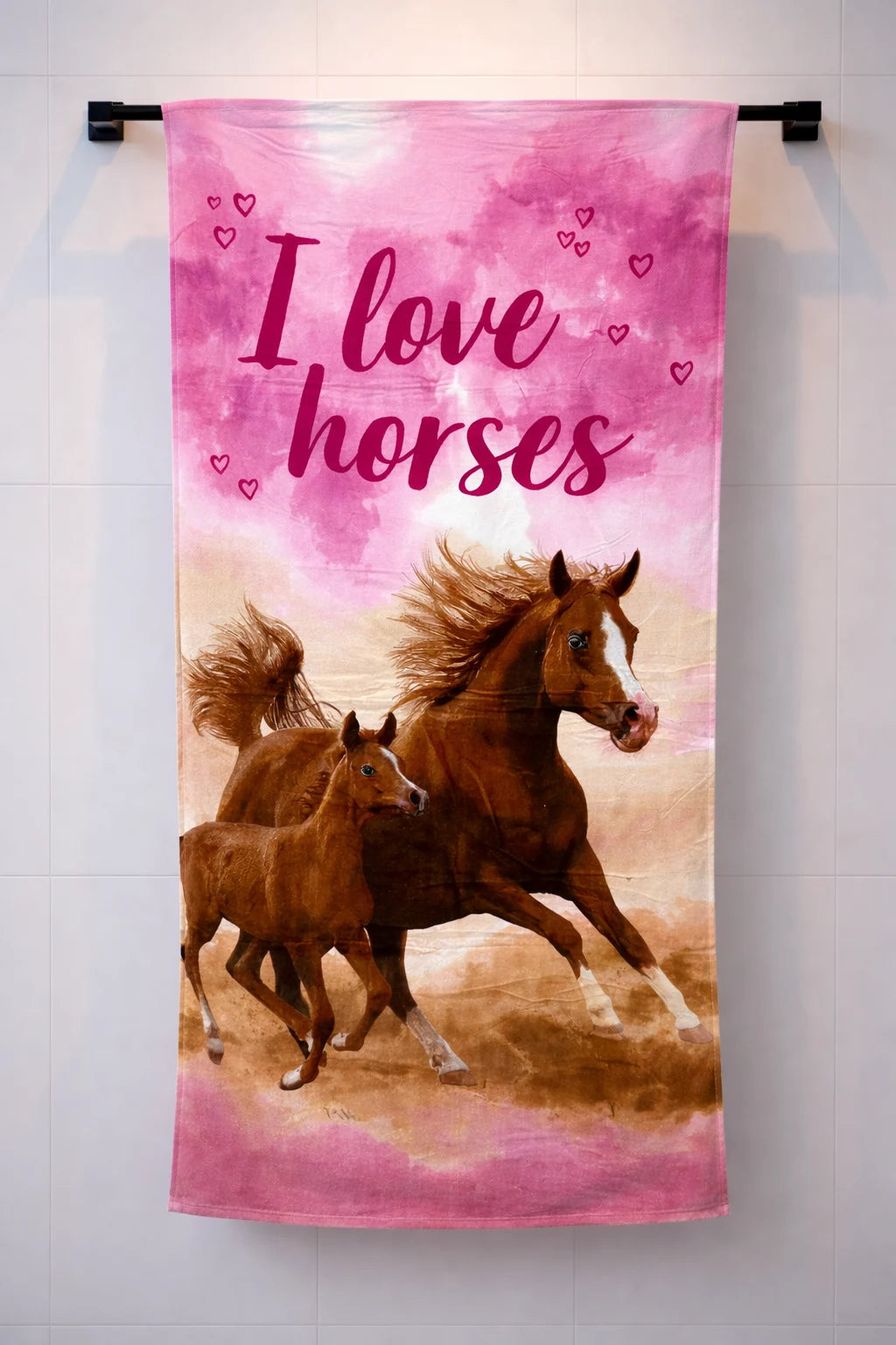 Love Horses - Artistic Horse Family Towel 27" x 53"