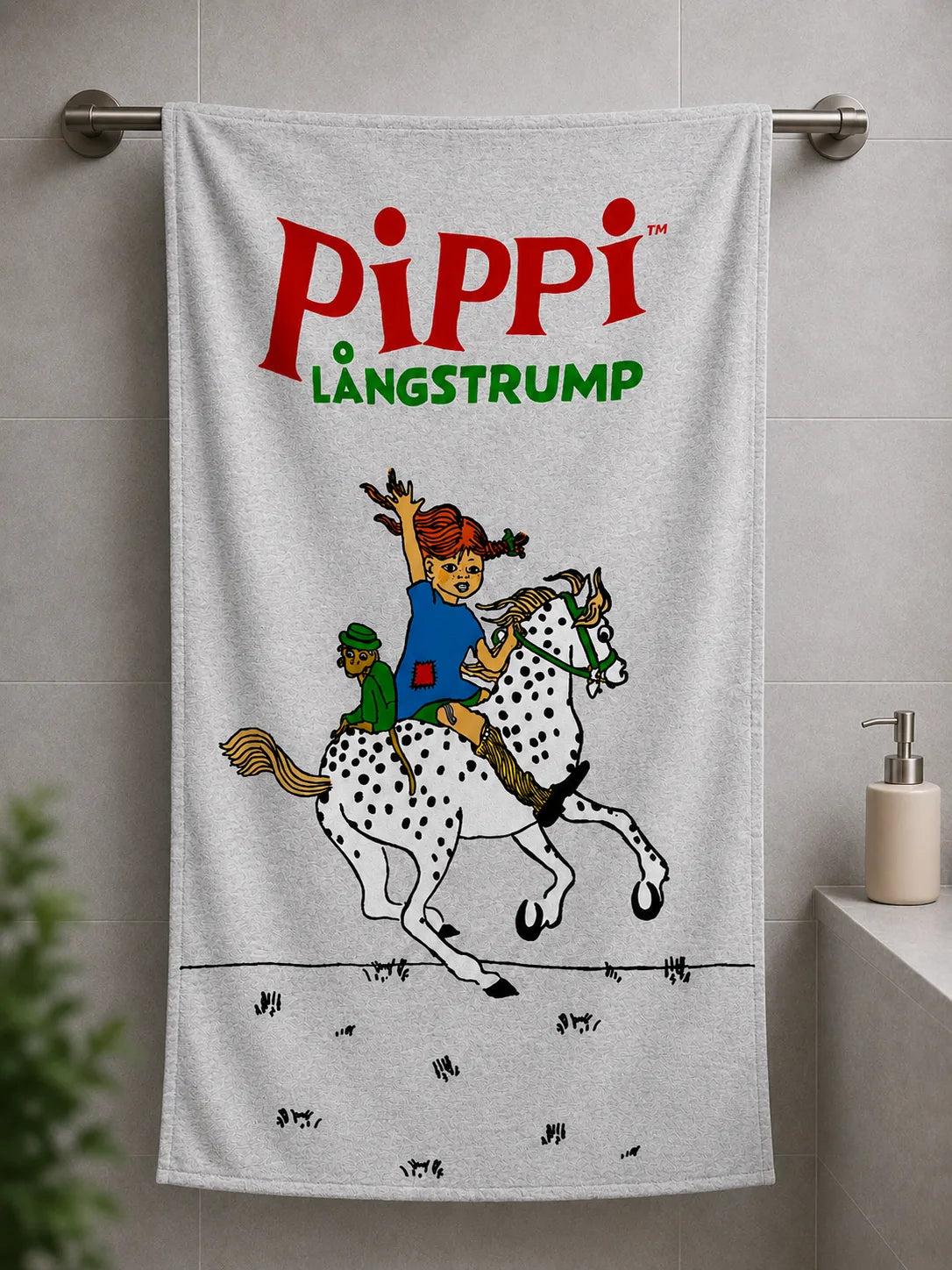 Playful Cartoon Design Bath Towel – 27" x 53"