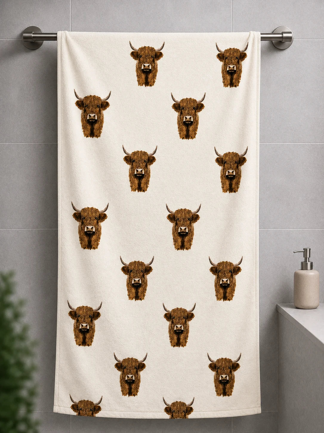 Cartoon Animal Print Towel – 27" x 53"