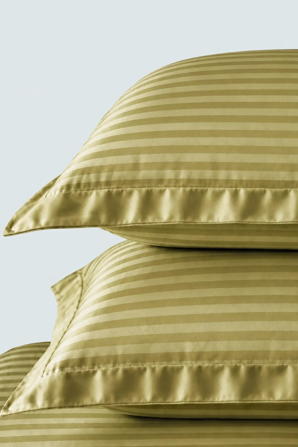 Olive Green Stripe Fitted Bedsheet - King Size