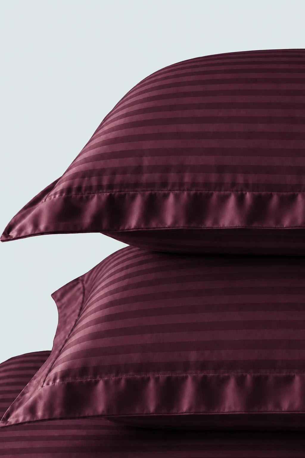 Maroon Red Stripe Fitted Bedsheet - King Size
