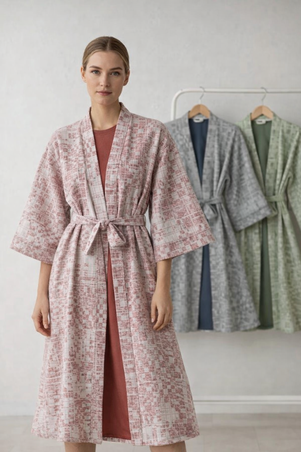 Waffle Bathrobe | beautiful diet yarn Bathrobe Set | women | Soft & Stylish