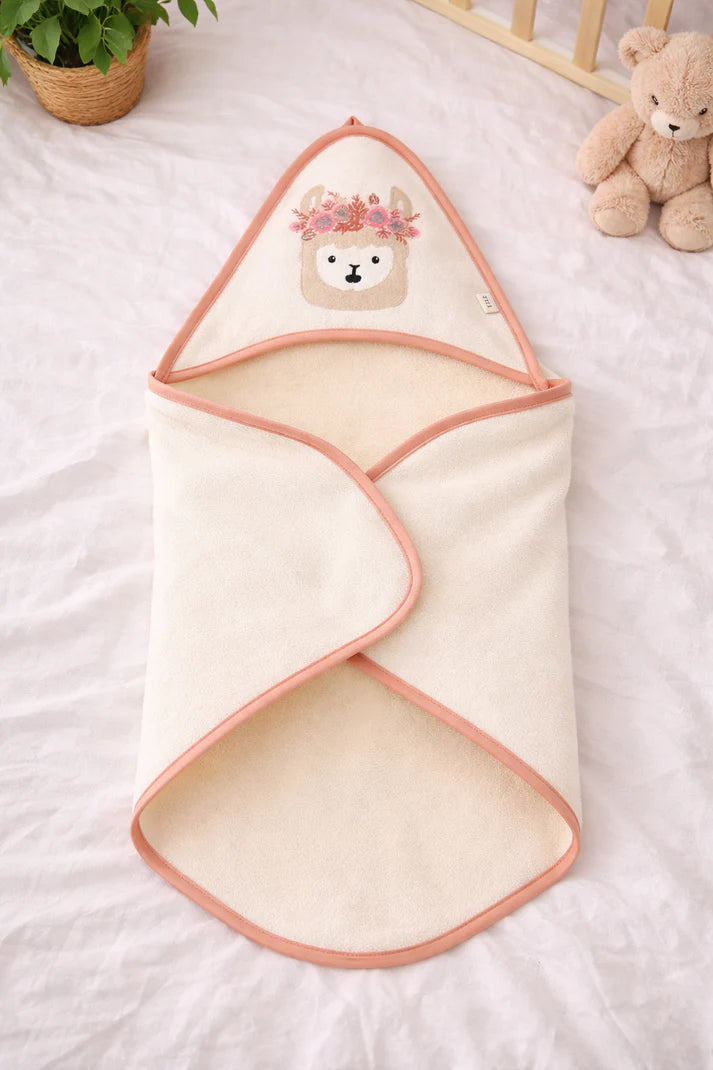 Kids White Foxy Hooded Towel