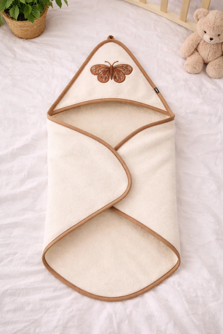 Kids’ Embroidered Butterfly Hooded Towel