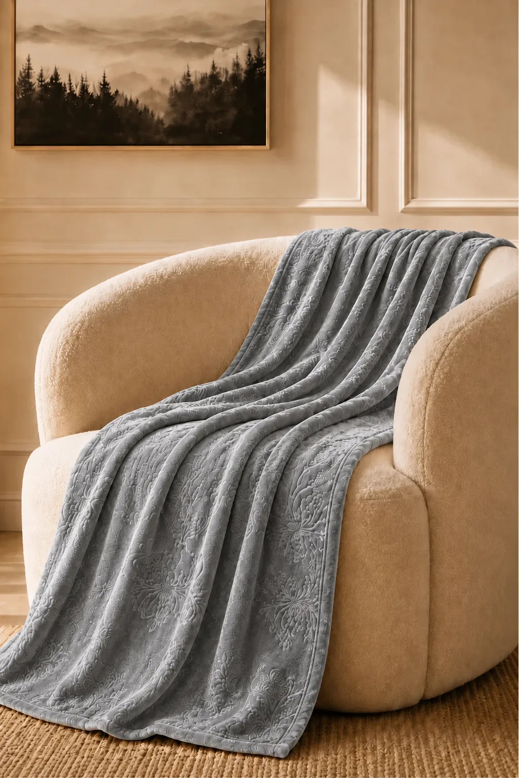 Grey Embossed Blanket
