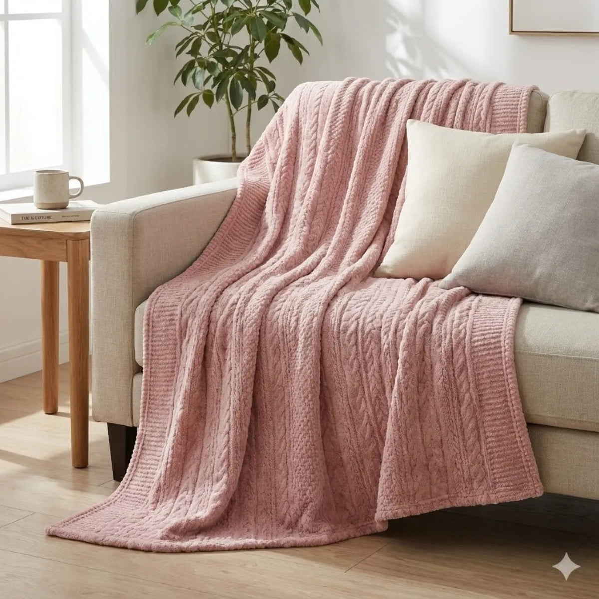 Premium Peach Dyed Embossed AC Fleece Blanket