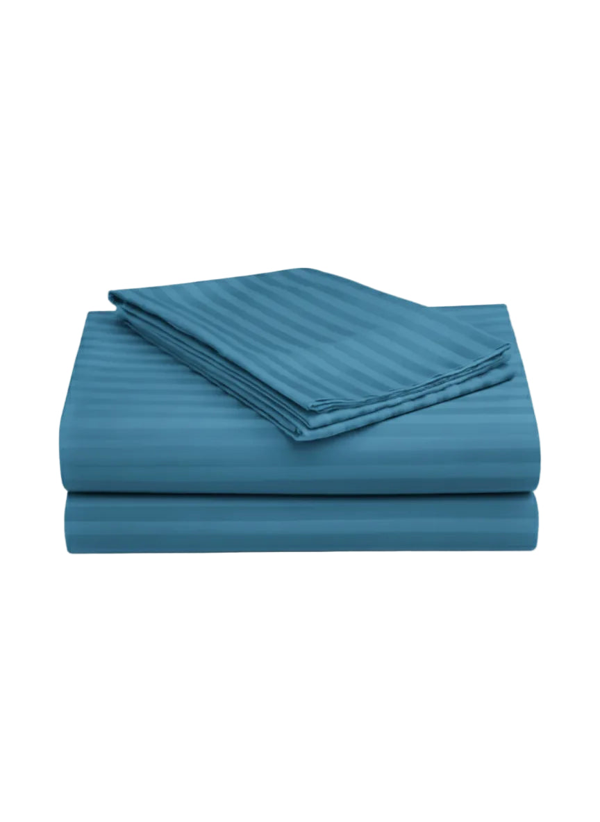 LUXURY 3PC FITTED STRIPE BEDSHEET