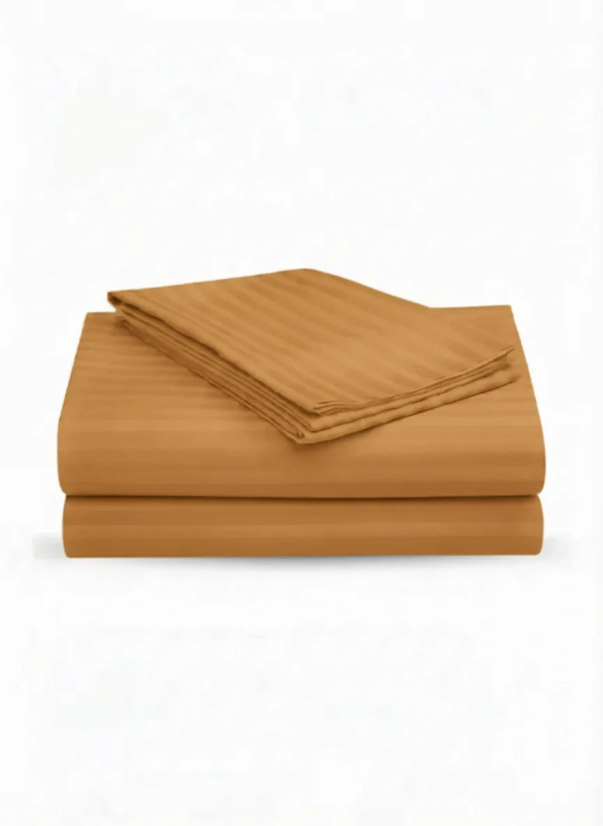 LUXURY 3PC FITTED STRIPE BEDSHEET