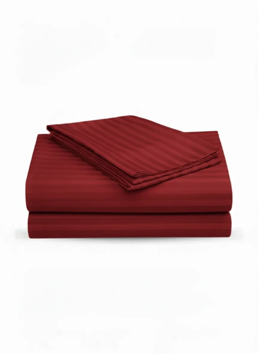 LUXURY 3PC FITTED STRIPE BEDSHEET