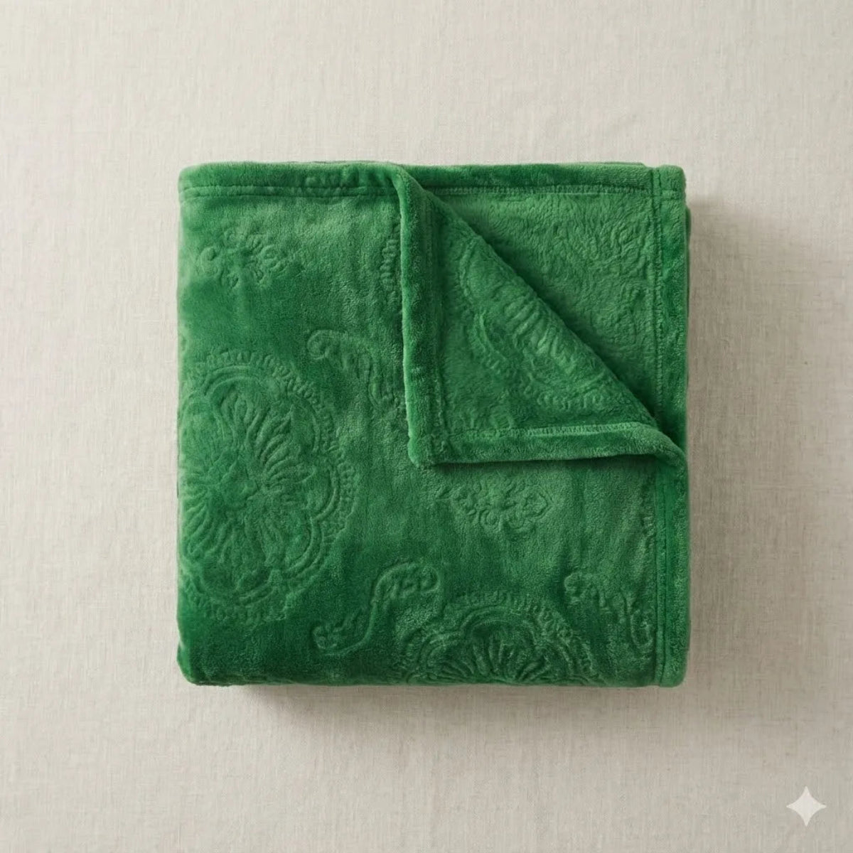 Premium Green Dyed Embossed AC Fleece Blanket