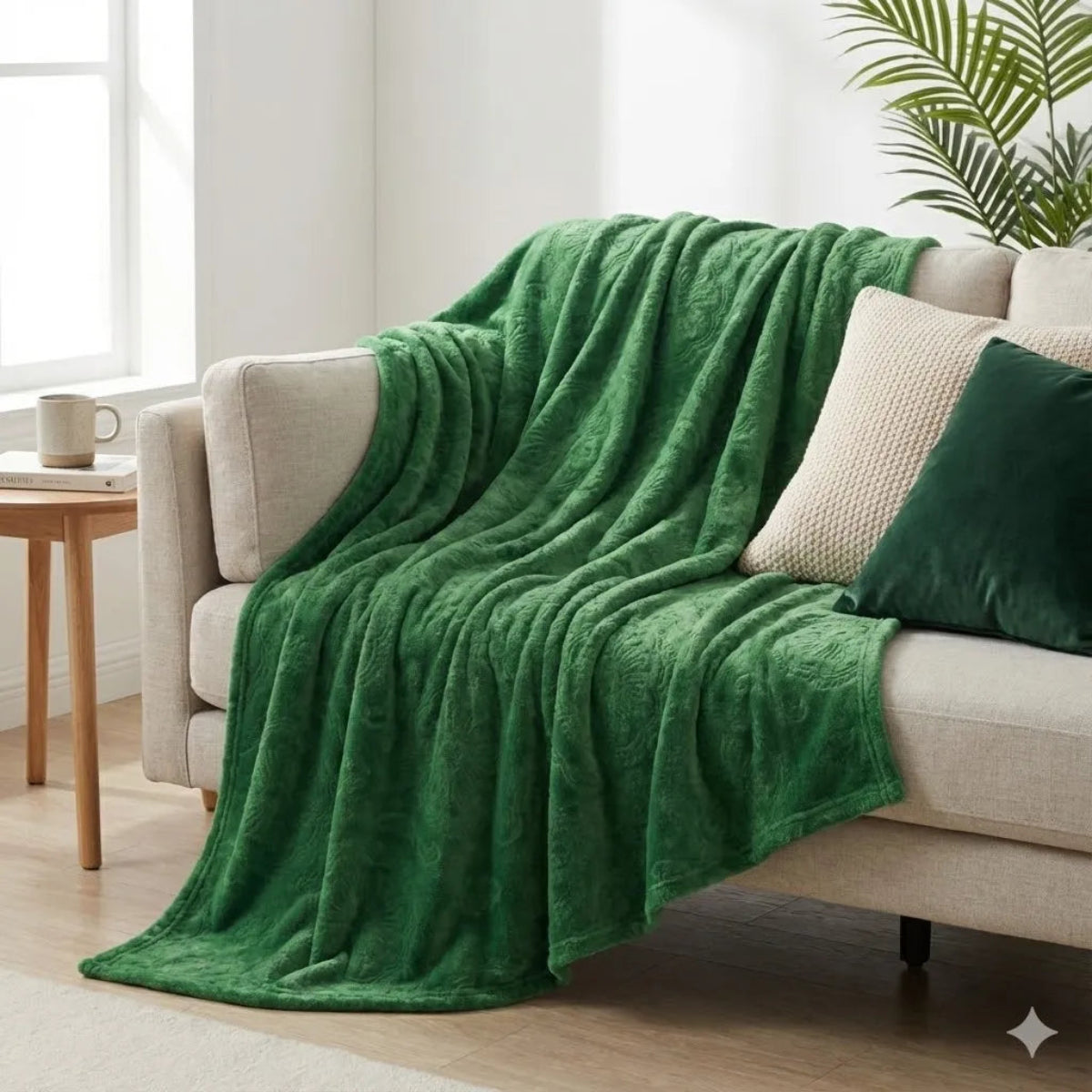 Premium Green Dyed Embossed AC Fleece Blanket